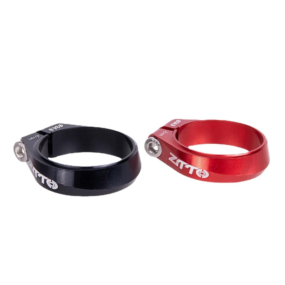 ZTTO CNC Seatpost Clamp 34.9mm High-strength Seat Post Tube Clip Thread lock Clamp 31.8MM Black Red For MTB Road Bike Bicycle-WAYBIKER