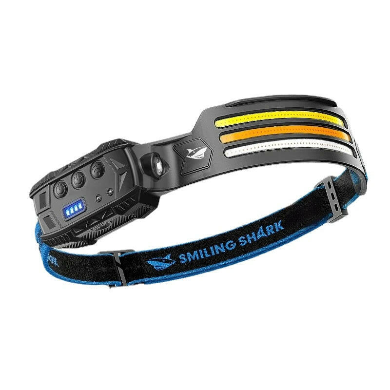 Smiling Shark TD-0125C Headlamp, COB Rechargeable Headlight, with Sensor Function for Outdoor Camping Night Working Fishing-WAYBIKER