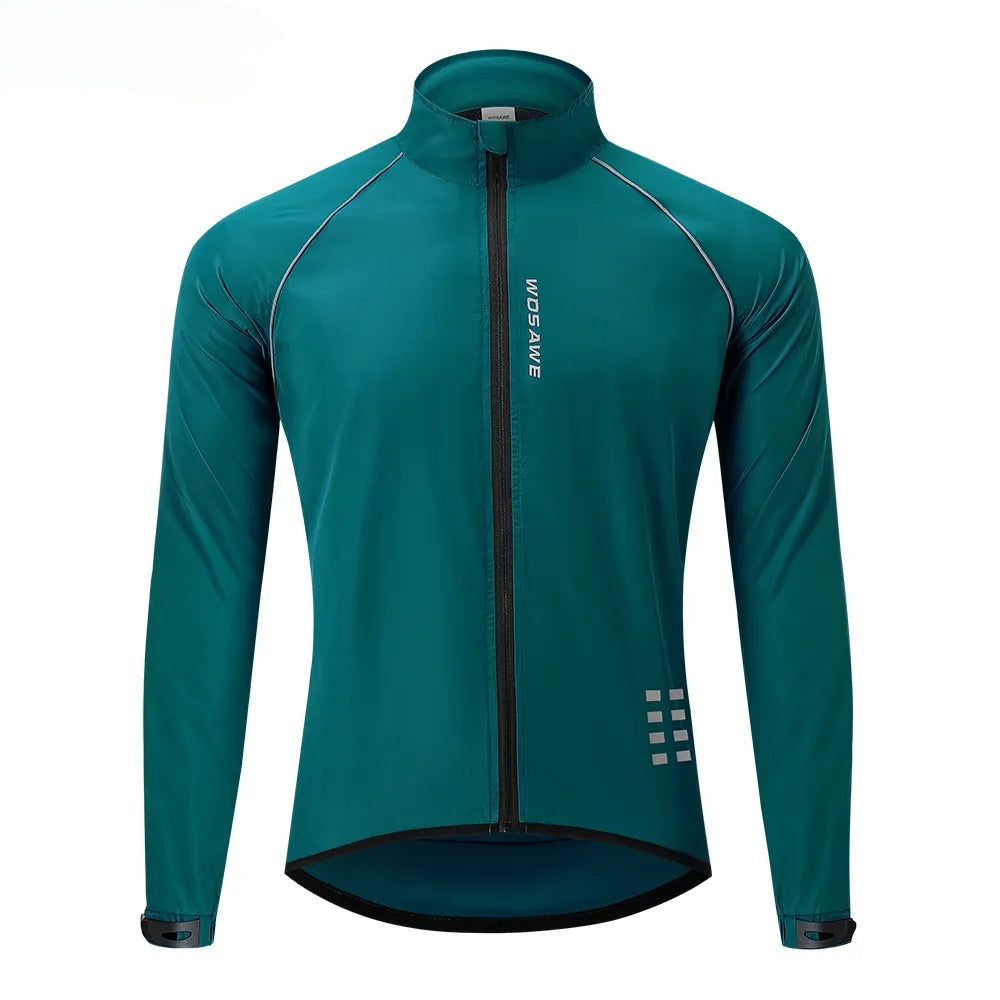 WOSAWE Reflective Men's Cycling Jackets Windproof Riding Bicycle Clothing Windbreaker Outdoor Sports Running MTB Bike Mesh Vest-WAYBIKER