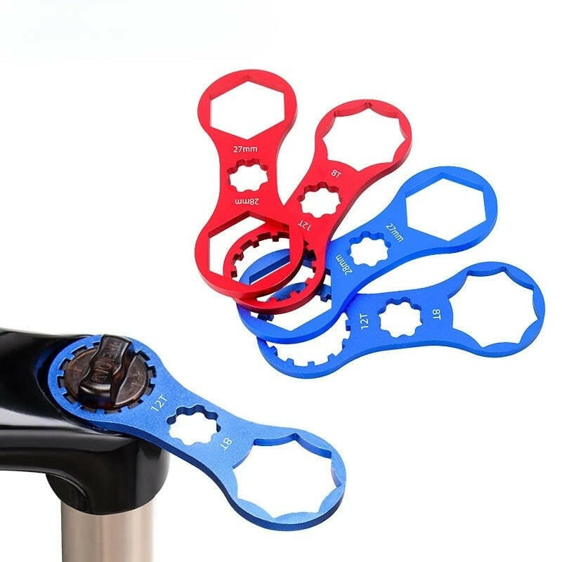 TOOPRE MTB Bicycle Aluminum Front Fork Wrench for Suntour XCM/XCR/XCT/RST Mountain Bike Fork CAP Spanner Disassembly Repair Tool-WAYBIKER