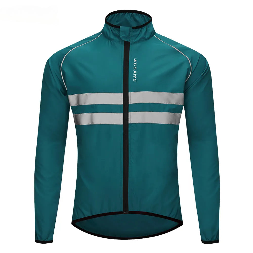 WOSAWE Ultralight Reflective Men Cycling Jacket Windproof Mountain Bike MTB Jacket Running Riding Bicycle Windbreaker-WAYBIKER