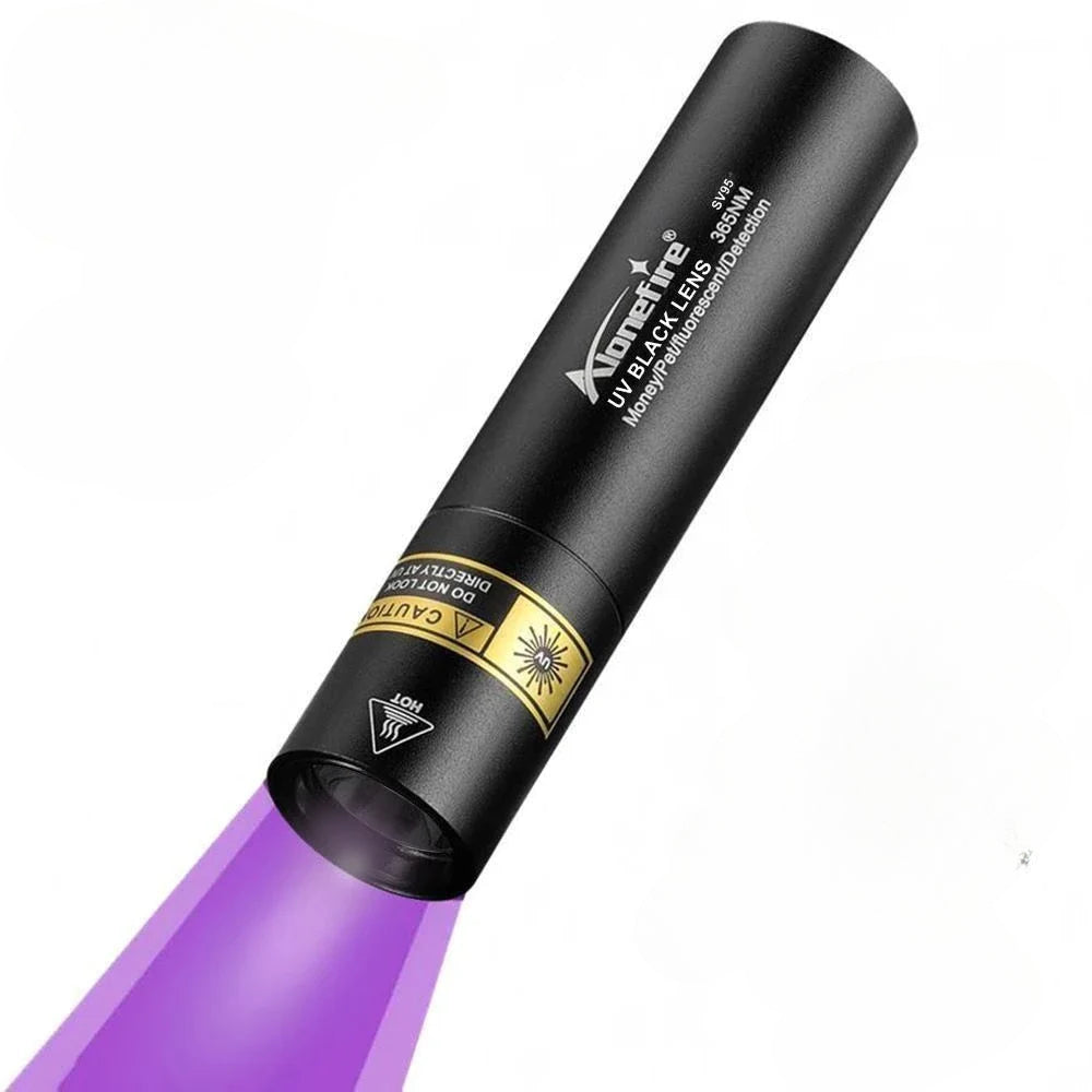 High Bright 365nm Blacklight UV Flashlight USB Rechargeable Ultraviolet Torch Pet Urine Cat Tinea Money Ore Scorpion Check Lamp-WAYBIKER