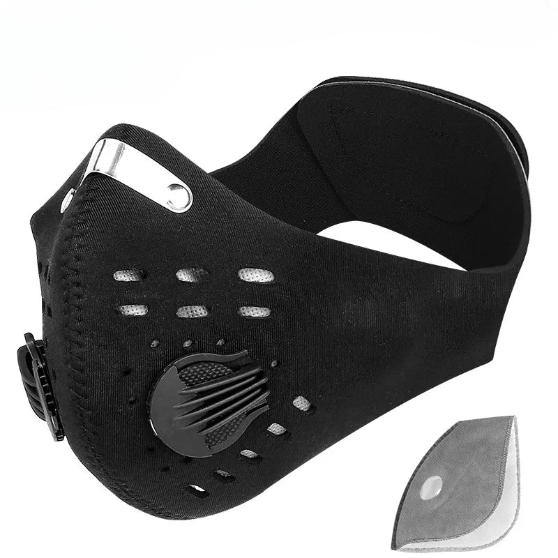 X-Tiger Cycling Mask With 1pc Filters Breathable MTB Bike Cycling Face Mask Activated Carbon Dustproof Sports Running Face Cover-WAYBIKER