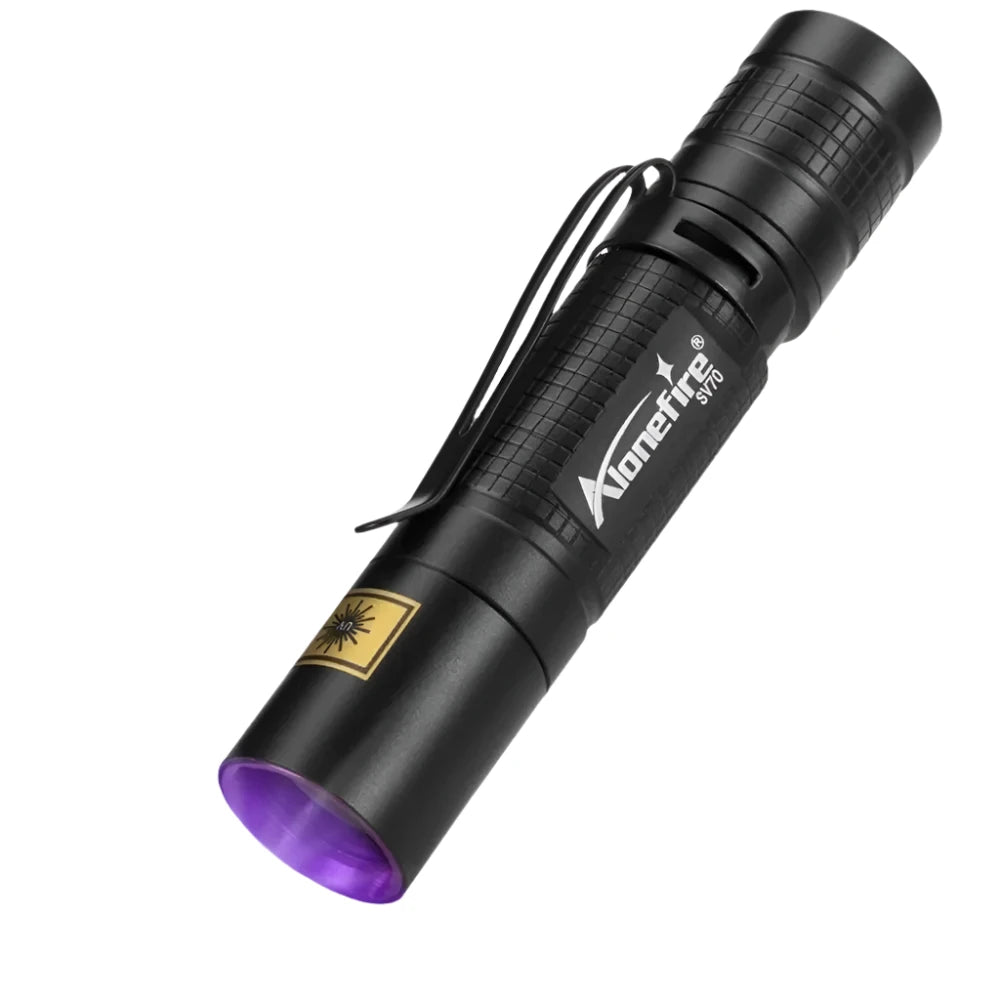 SV70 365nm led Pen UV flashlight Blacklight Invisible Torch Money Scorpion Cat tinea Pet Urine Marker Ore Check Lamp AA battery-WAYBIKER
