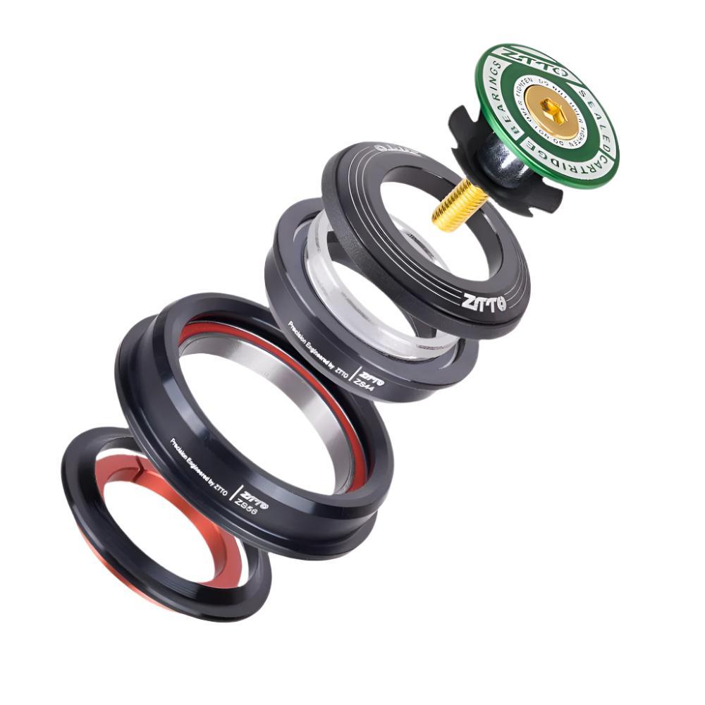 ZTTO 4456ST MTB Bike Road Bicycle Headset 44mm 56mm CNC 1 1/8"-1 1/2" 1.5 Tapered 28.6 Straight Tube fork Internal 44 56 Headset-WAYBIKER