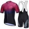 X-TIGER Men's Cycling Jersey Set Road Bike Jersey Zipper Pocket Bib Shorts Reflective Quick-Dry Breathable Biking Clothing Set-WAYBIKER