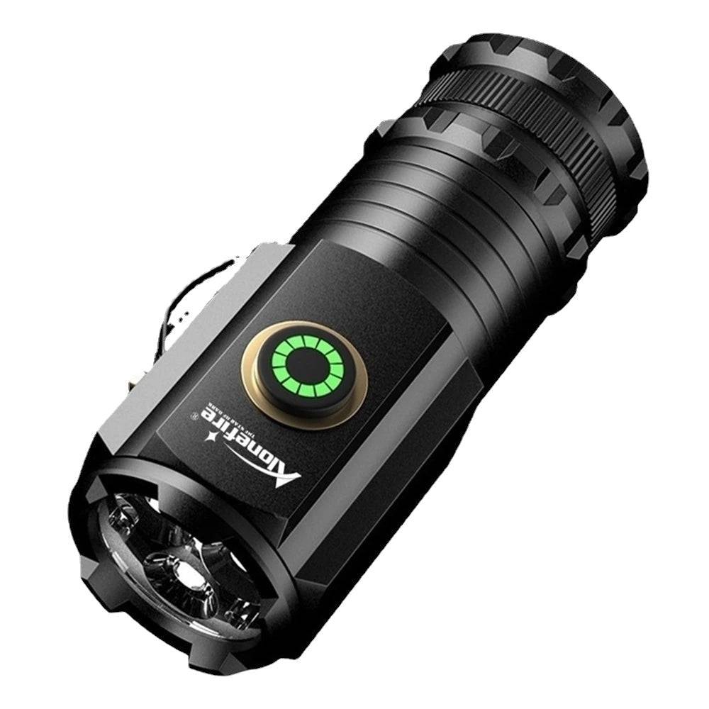 Mini 3xP35 Led High Bright Small Flashlight Type-C USB Rechargeable Magnet Work Car Rrepair Light Child Pocket Torch 18350 X23-WAYBIKER