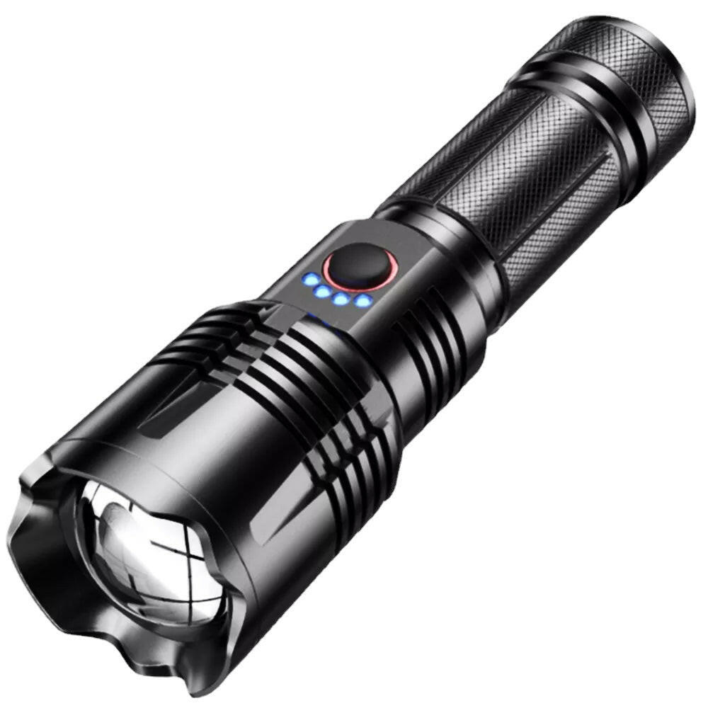 Most Powerful Long Range LED Flashlight High Power Tactical USB Rechargeable Torch Strong Light Hand Lantern for Camping,Hunting-WAYBIKER