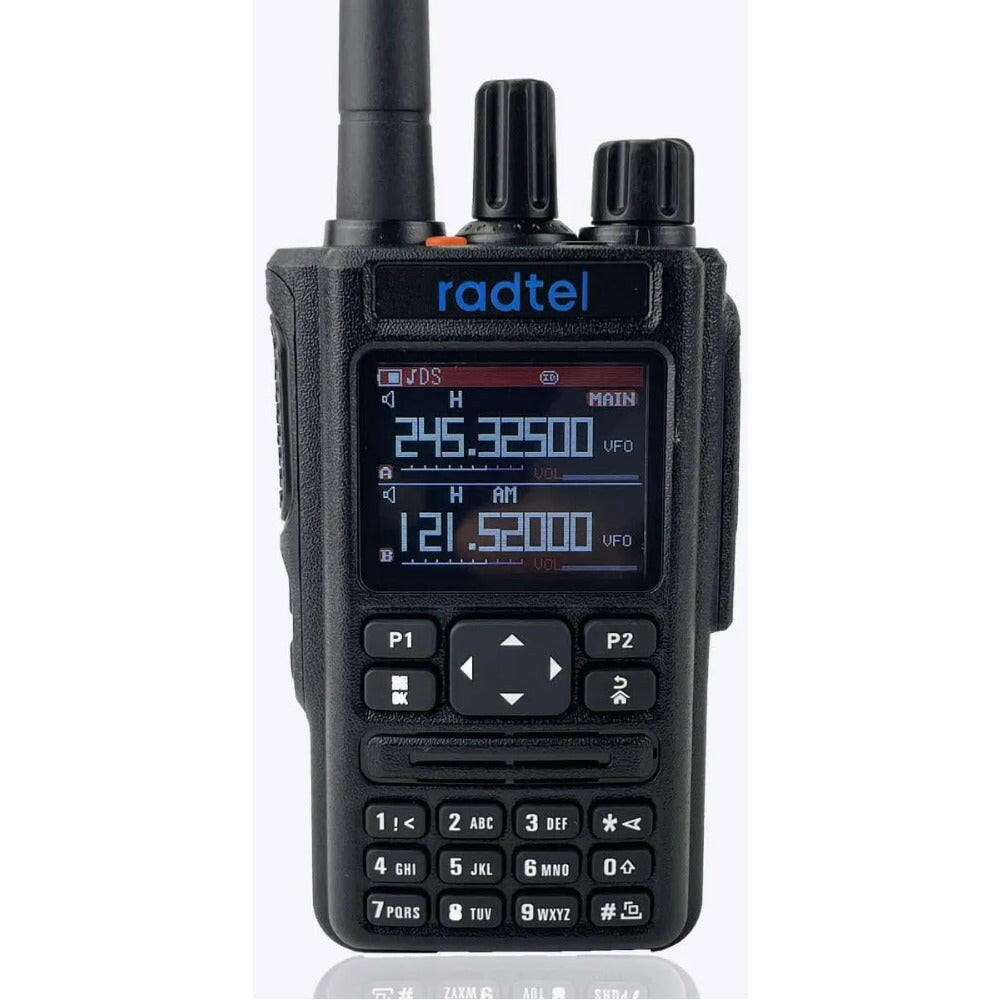 Radtel RT-490 GPS Blutooth APP Amateur Ham Two Way Radio 256CH Air Band Walkie Talkie USB-C VOX SOS LCD Police Scanner Aviation-WAYBIKER