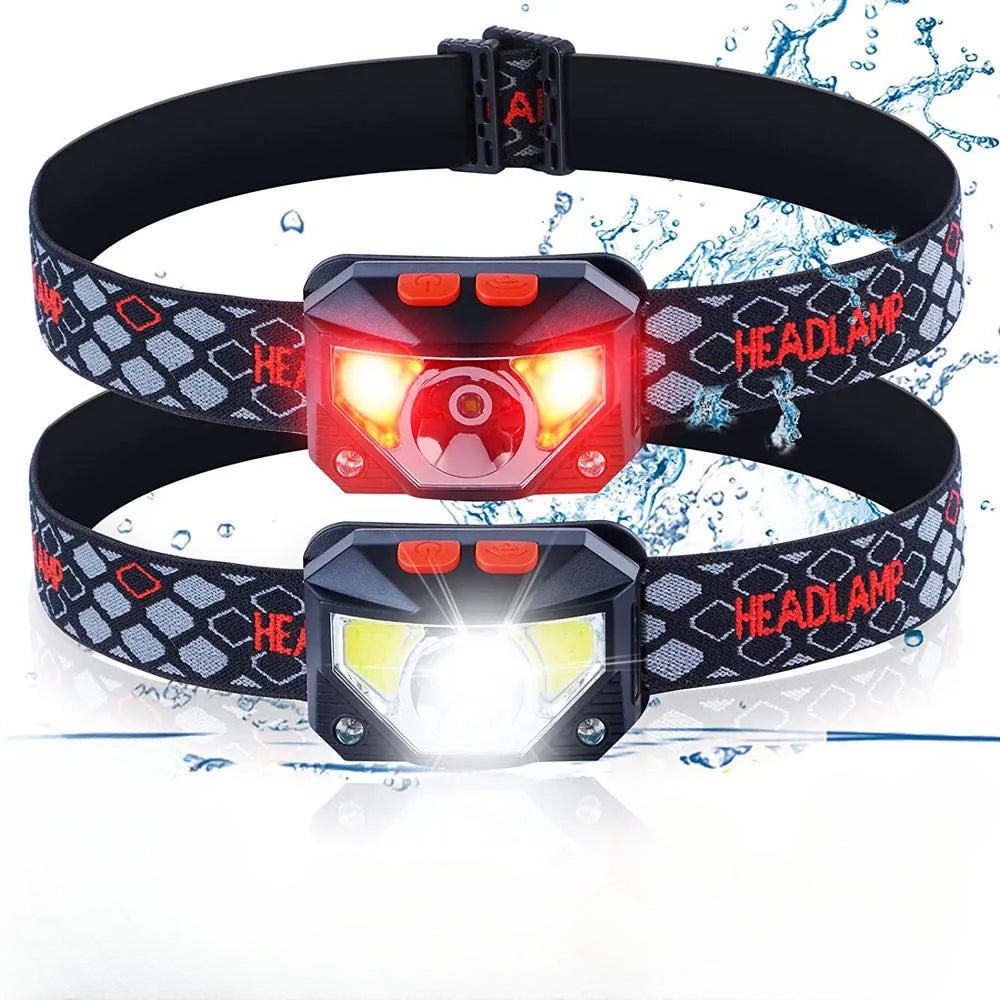 XPE+COB 8 Modes Handfress Motion Sensor Waterproof Powerful LED Headlight Headlamp Head Lamp COB Flashlight Torch head light-WAYBIKER