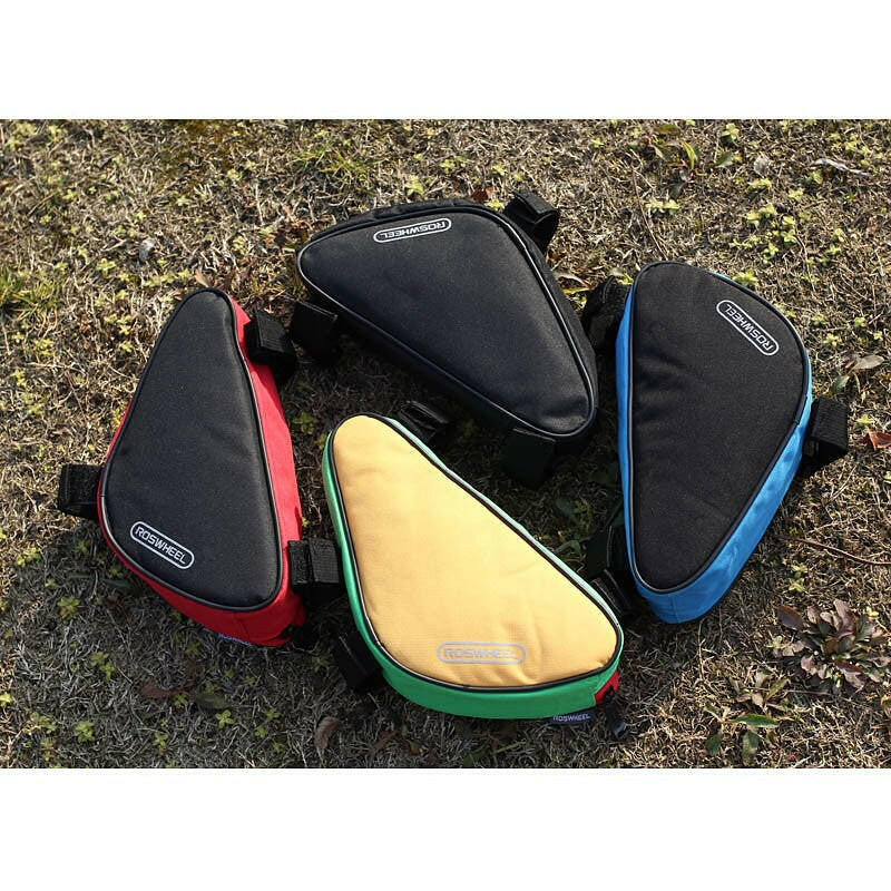 Roswheel Triangle Cycling Bicycle Front Tube Frame Bag Outdoor Mountain Bike Pouch 1.5L Black 12657-WAYBIKER