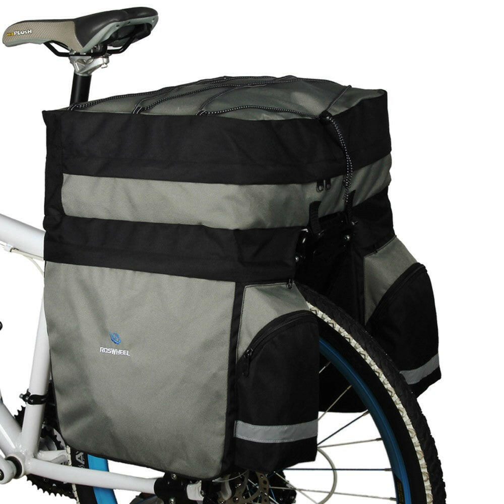 ROSWHEEL 60L Cycling Bicycle Bag Bike Double Side Rear Rack Tail Seat Trunk Bag Pannier