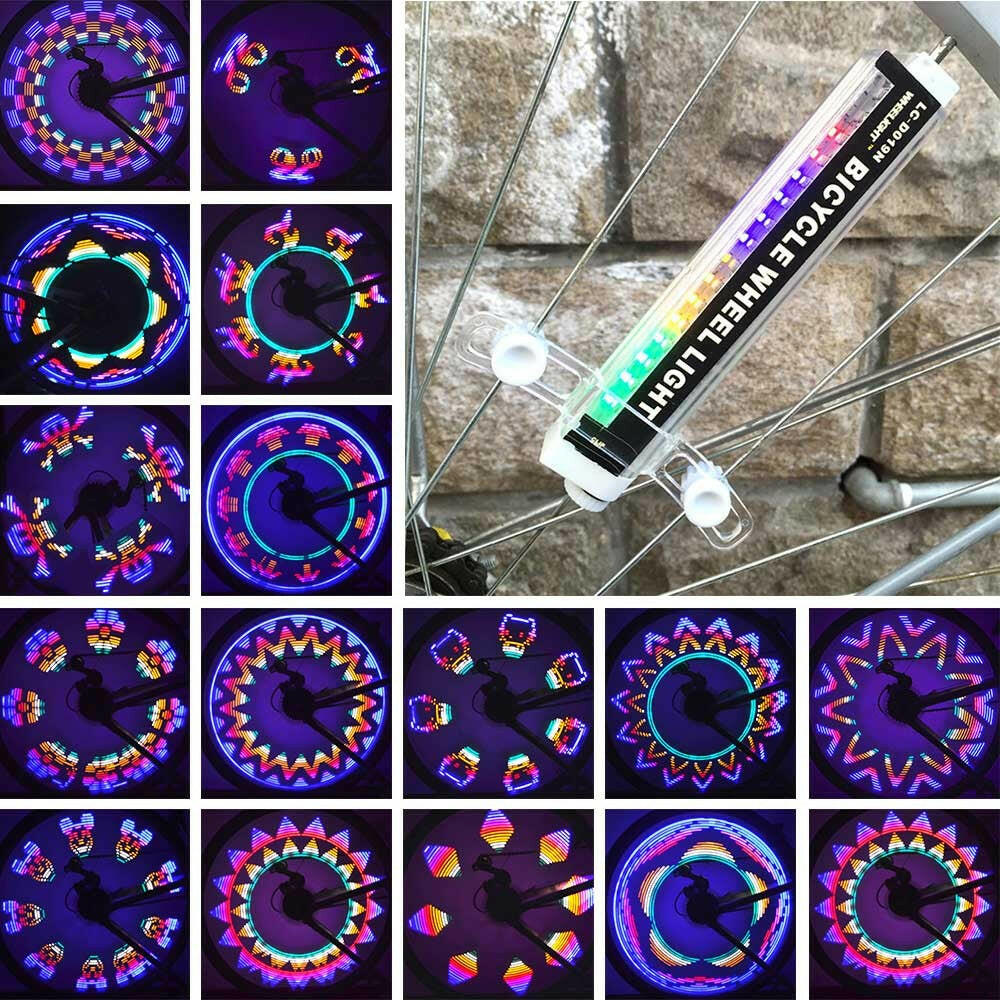 16 Colorful LED Lights 42 Patterns Water Resistant Bicycle Bike Cycling Wheel Spoke Light Lamp-WAYBIKER