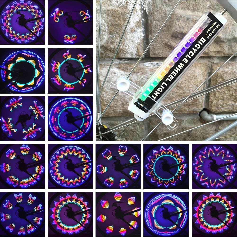 16 Colorful LED Lights 42 Patterns Water Resistant Bicycle Bike Cycling Wheel Spoke Light Lamp